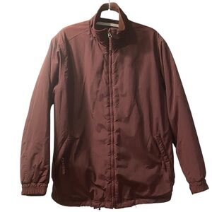 LL Bean Windbreaker Jacket Maroon Stealth & 2 Front Pocket Zip Close Wm M Gift